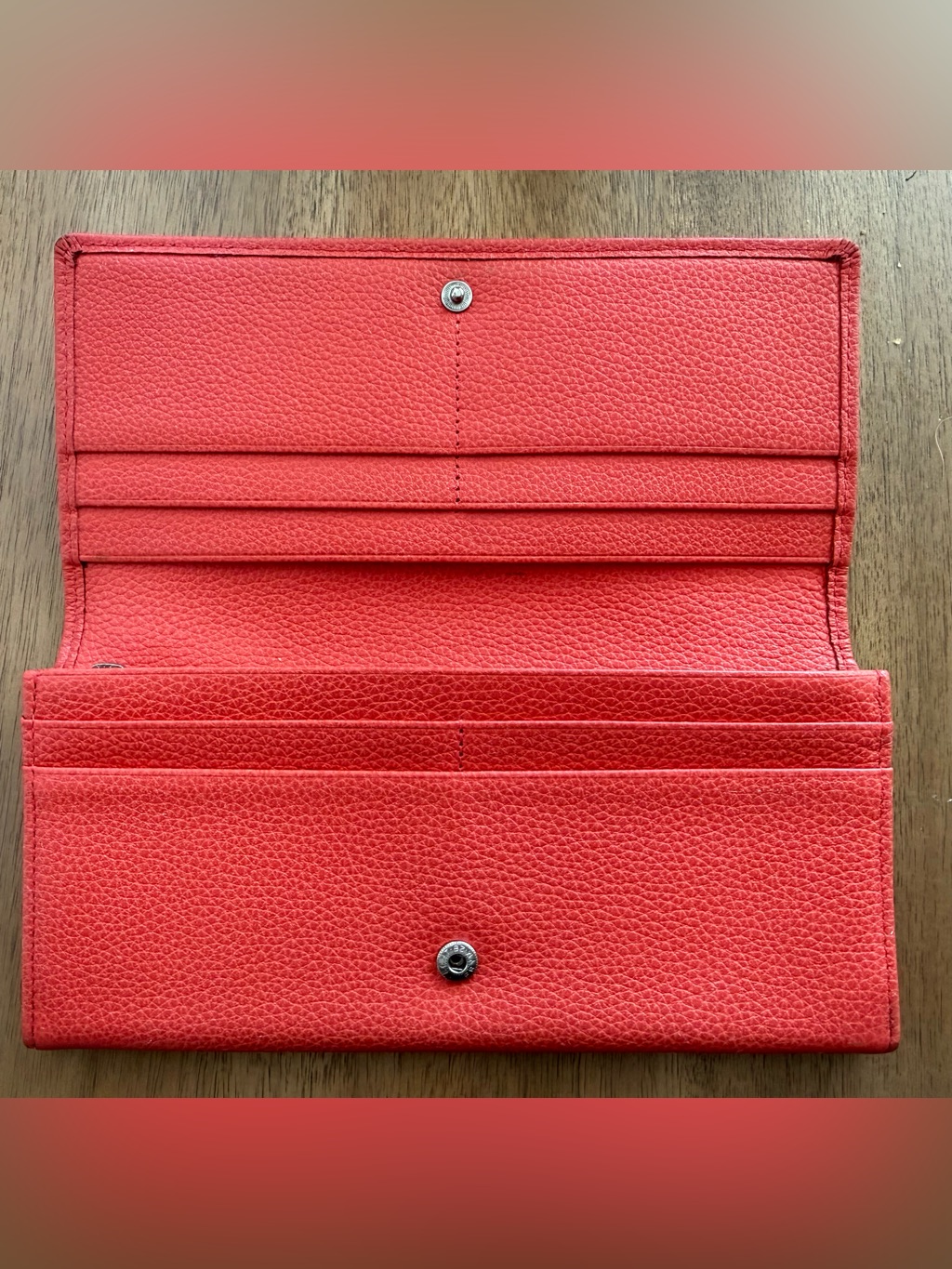 Longchamp Red Leather Continental Wallet — image 2 of 8
